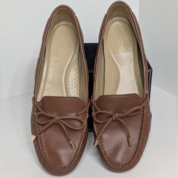 Elegant Michael Michael Kors Sutton Loafers Luggage Brown Women’s Size 8.5 - Picture 5 of 14